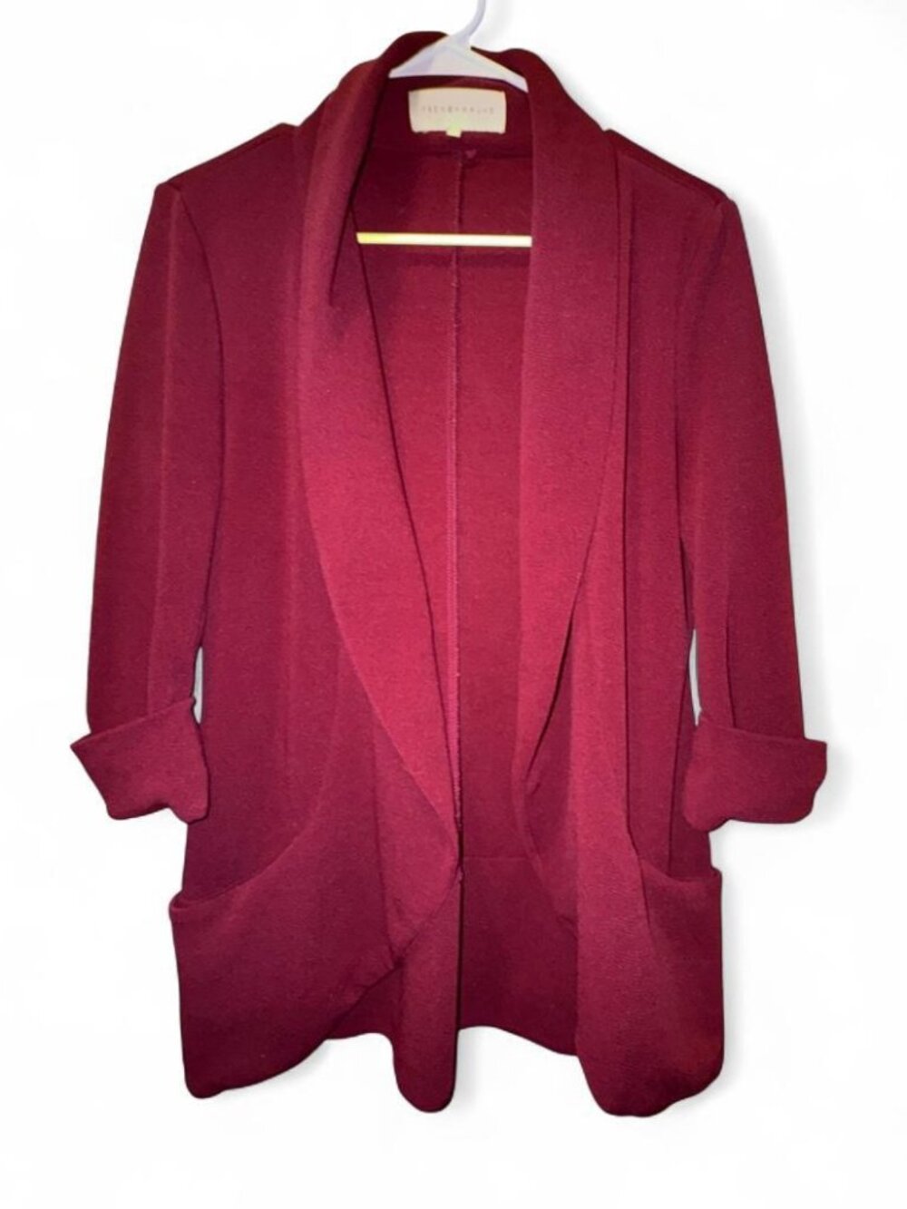 Burgundy French Mauve Melanie Knit Jacket, Size Large